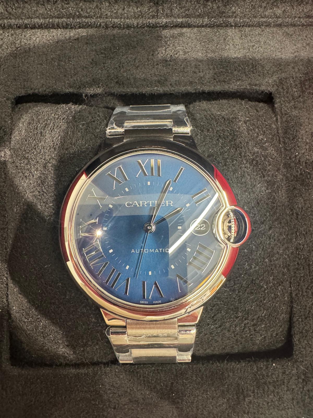 Cartier Ballon Bleu Stainless Steel 40 MM - Stainless Steel Bracelet - Blue Dial - WSBB0061