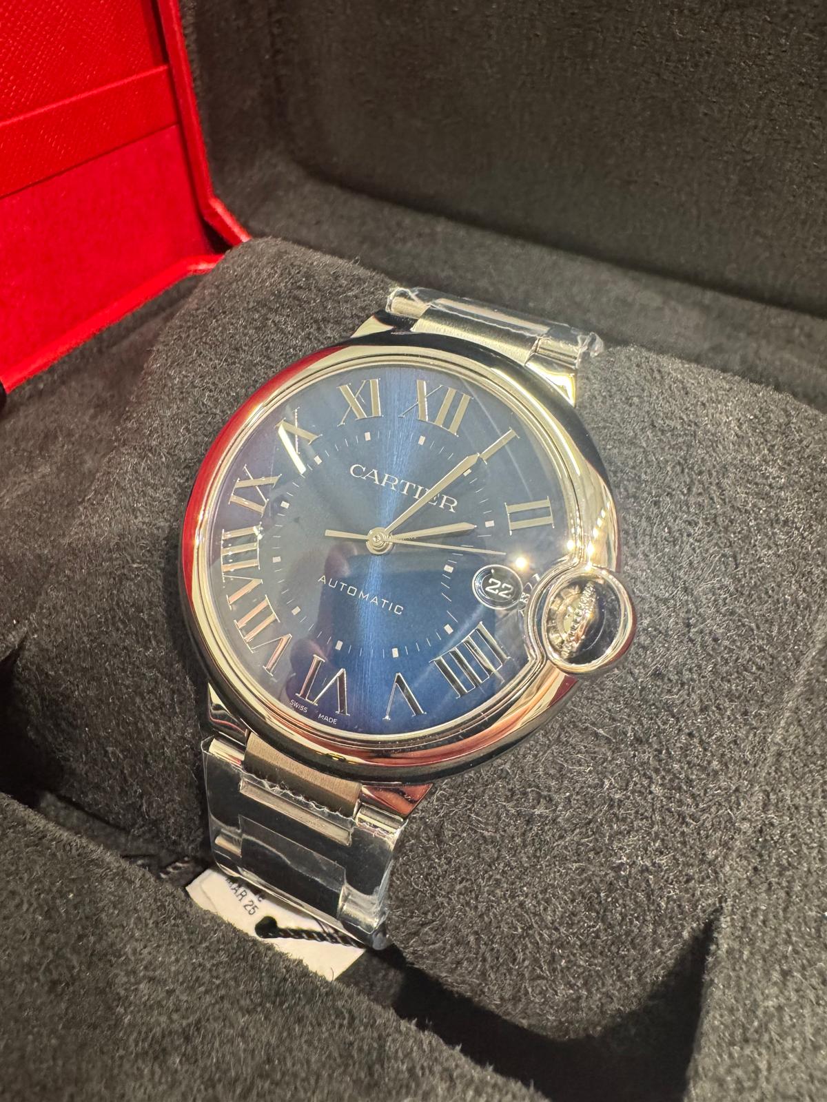 Cartier Ballon Bleu Stainless Steel 40 MM - Stainless Steel Bracelet - Blue Dial - WSBB0061