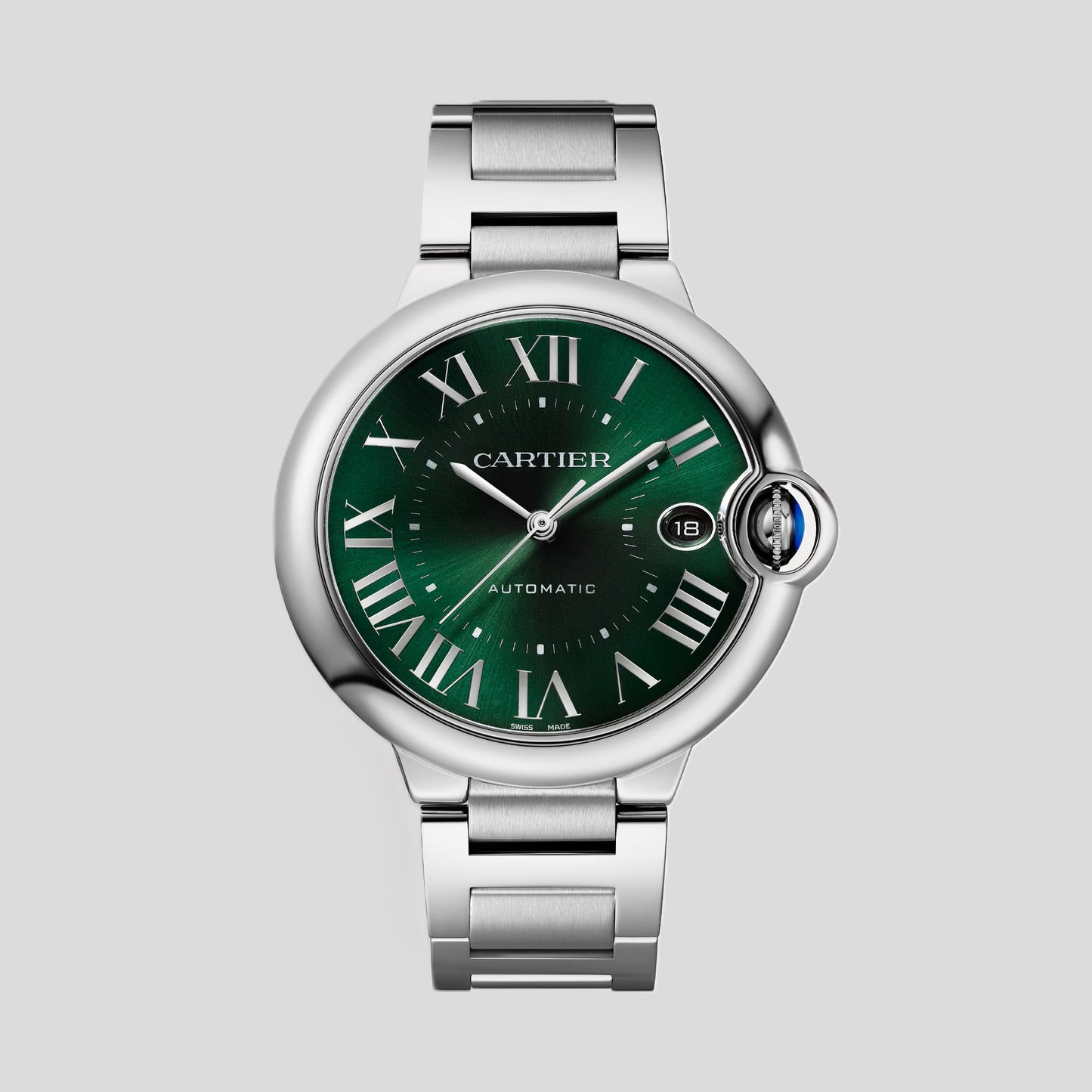 Cartier Ballon Bleu Stainless Steel 40 MM (Large Model) - Stainless Steel Bracelet - Sunray Brushed Dark Green Dial - WSBB0071