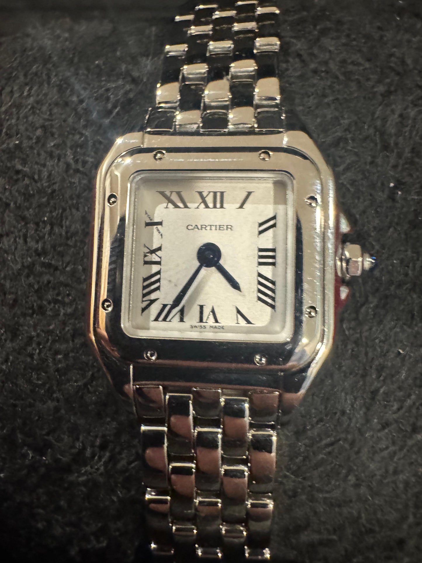 Cartier Panthére De Cartier Stainless Steel (Mini Model) 25 MM x 19 MM - Stainless Steel Bracelet - Stainless Steel Bezel - Silver Dial - WSPN0012