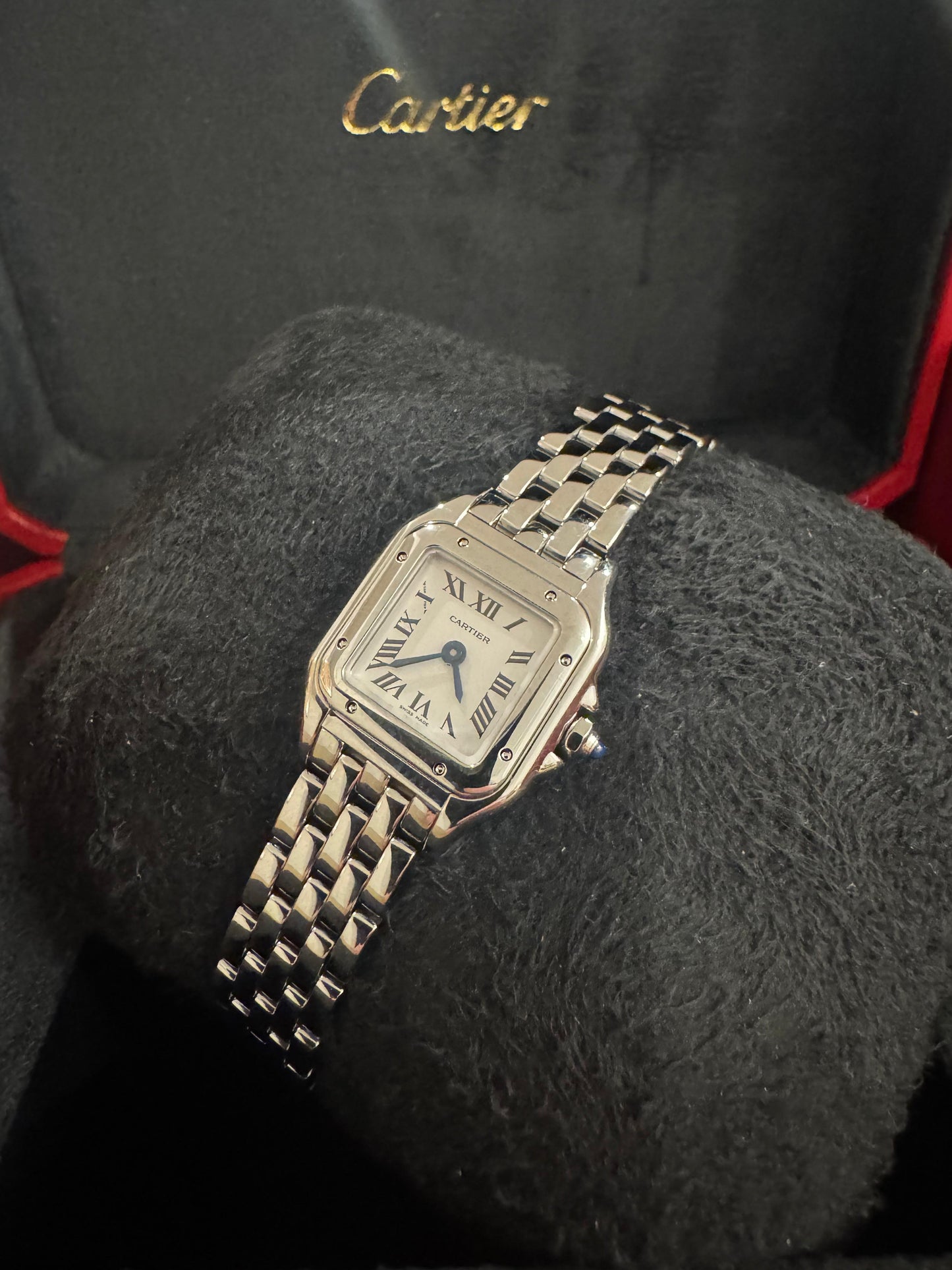 Cartier Panthére De Cartier Stainless Steel (Mini Model) 25 MM x 19 MM - Stainless Steel Bracelet - Stainless Steel Bezel - Silver Dial - WSPN0012