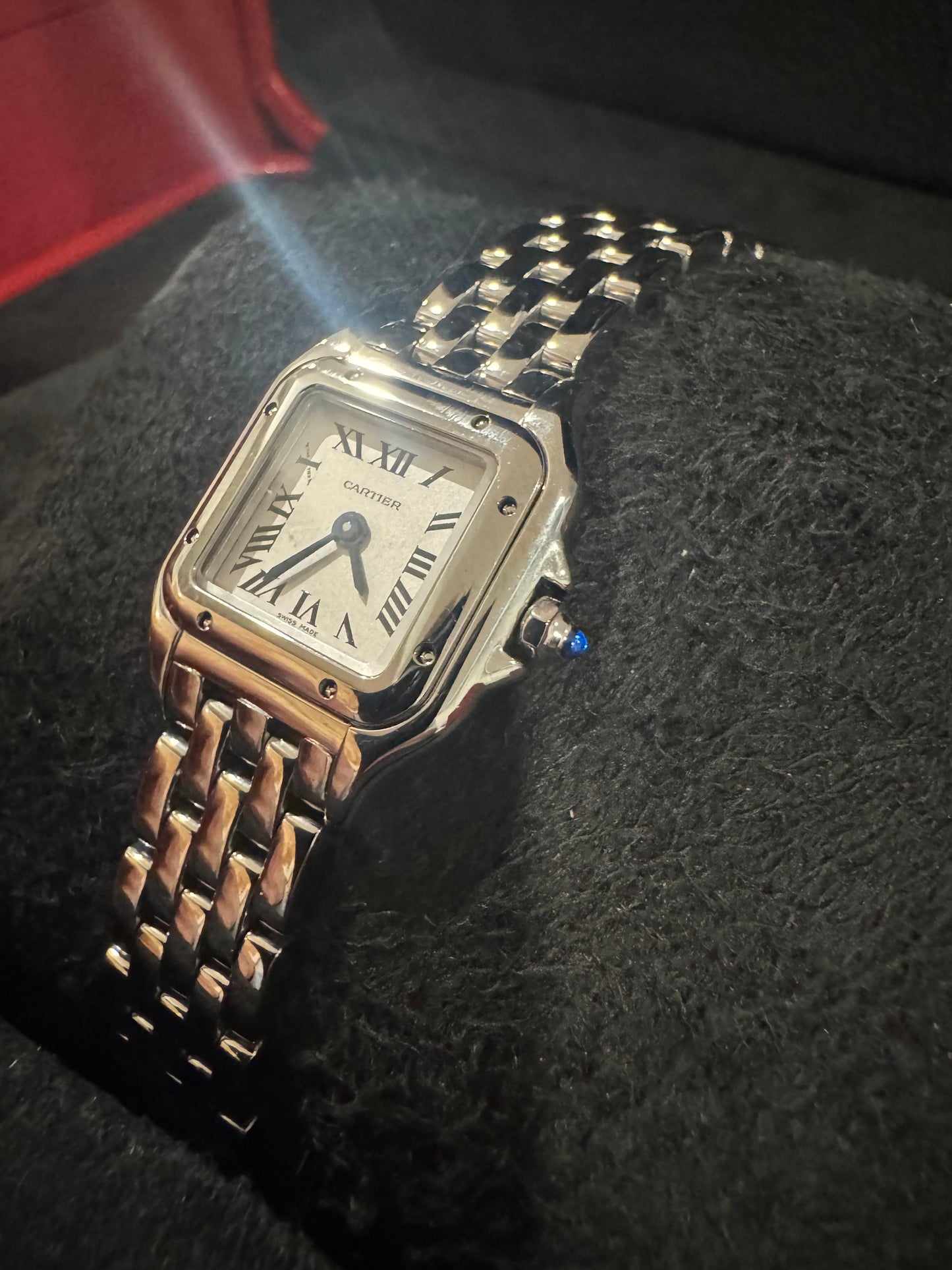 Cartier Panthére De Cartier Stainless Steel (Mini Model) 25 MM x 19 MM - Stainless Steel Bracelet - Stainless Steel Bezel - Silver Dial - WSPN0012