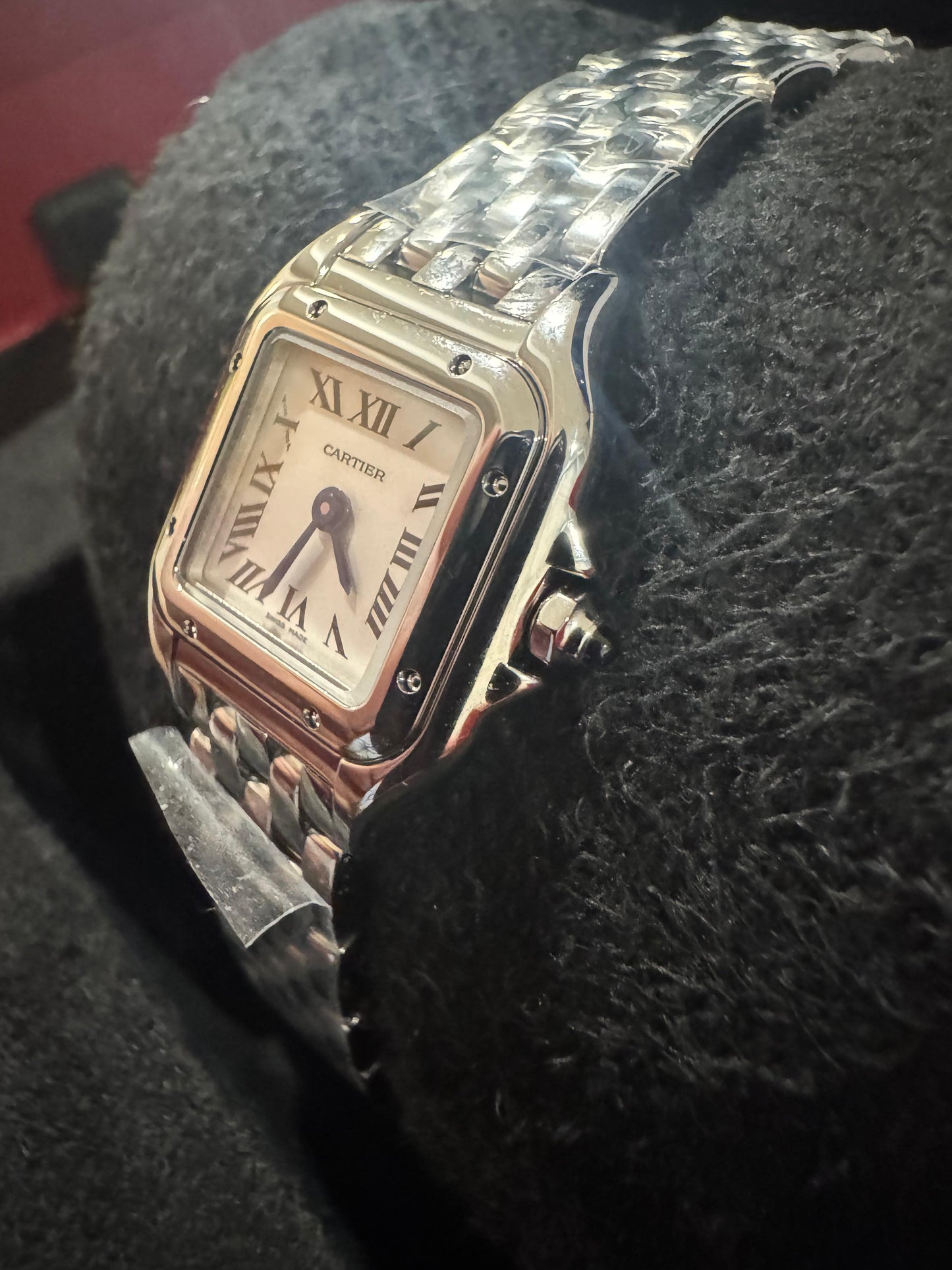 Cartier Panthére De Cartier Stainless Steel (Mini Model) 25 MM x 19 MM - Stainless Steel Bracelet - Stainless Steel Bezel - Silver Dial - WSPN0012