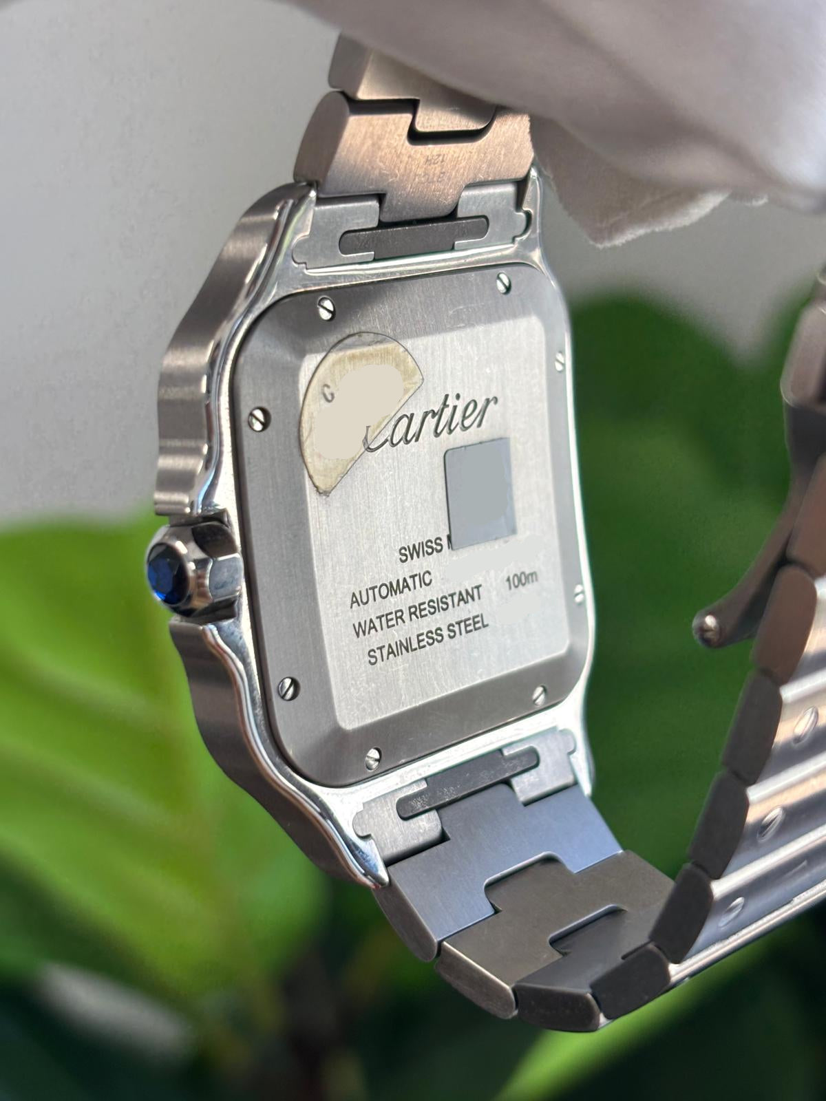 Cartier Santos de Cartier Stainless Steel 39.8 MM (Large Model) - Stainless Steel Bracelet - White Dial - WSSA0018