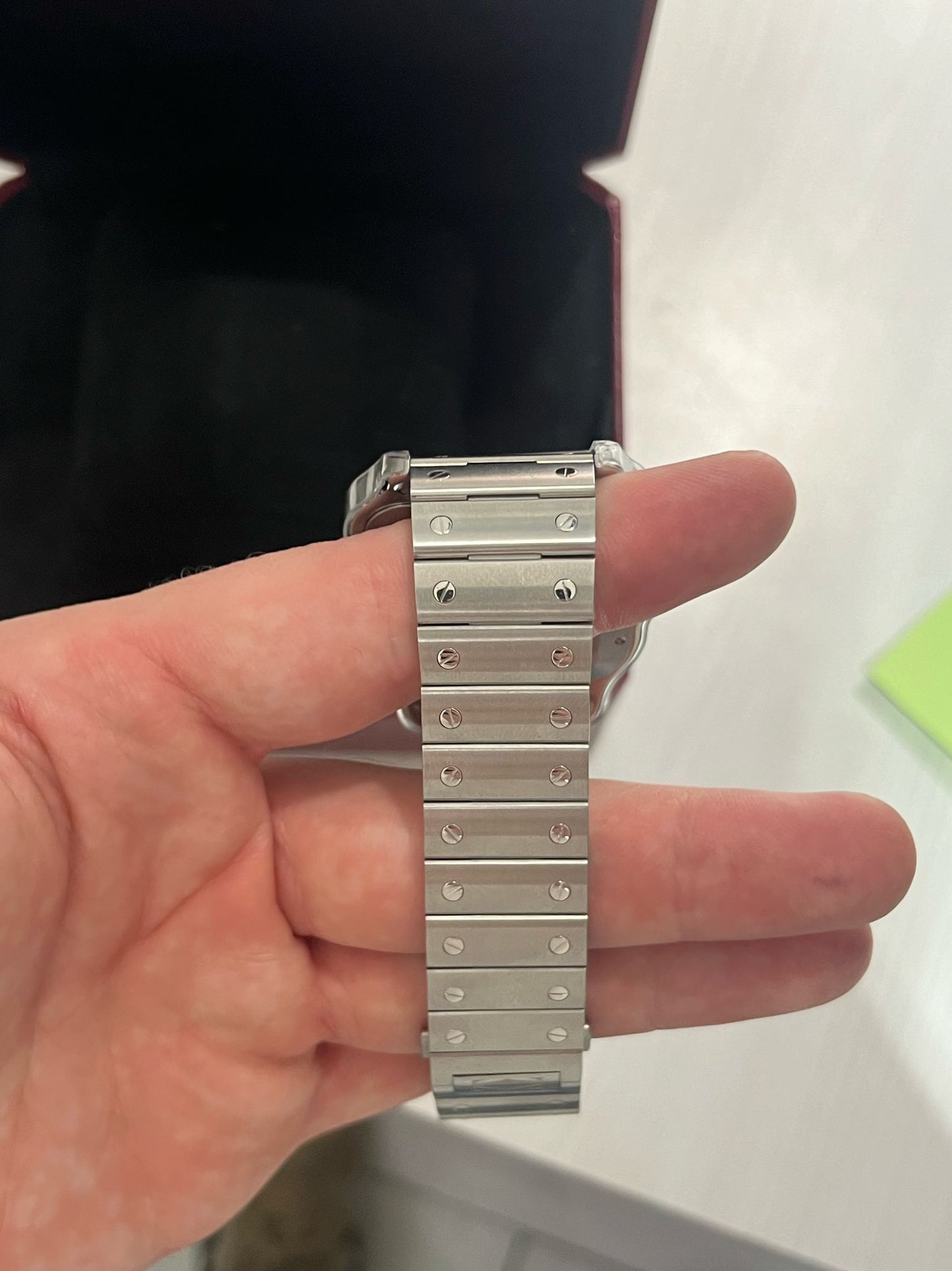 Cartier Santos de Cartier Stainless Steel 39.8 MM (Large Model) - Stainless Steel Bracelet - White Dial - WSSA0018