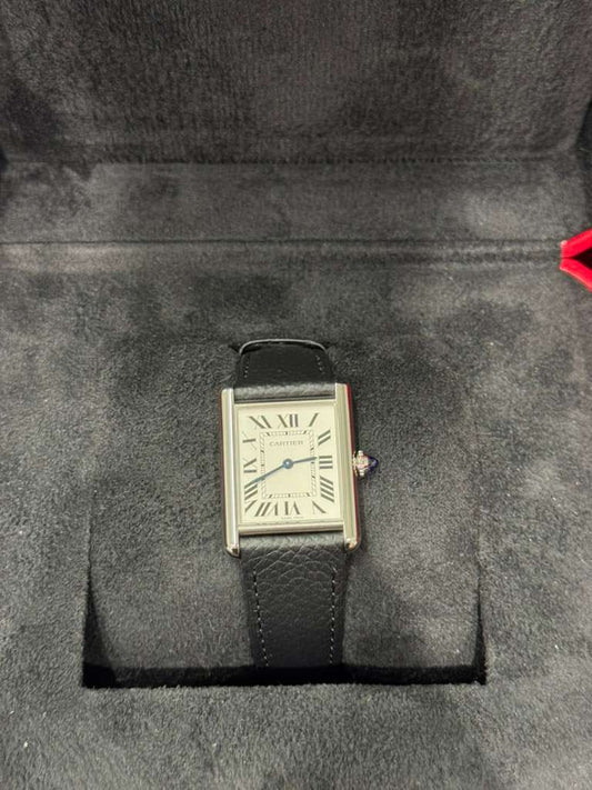 Cartier - Tank Must - Large Model - 33.7 MM x 25.5 MM - Stainless Steel - Silver Dial - WSTA0136