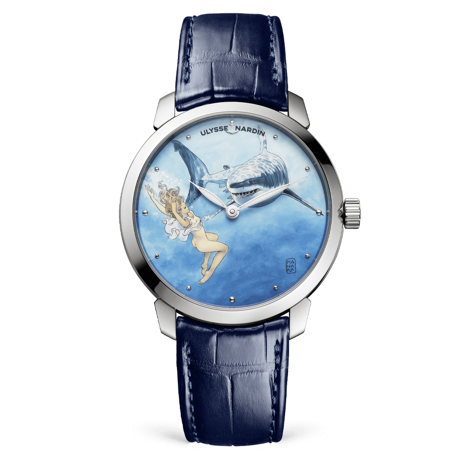Ulysse Nardin Classico Stainless Steel 40 MM - Blue Leather Strap - Blue Artistic Dial - 3203-136LE-2/MANARA.04