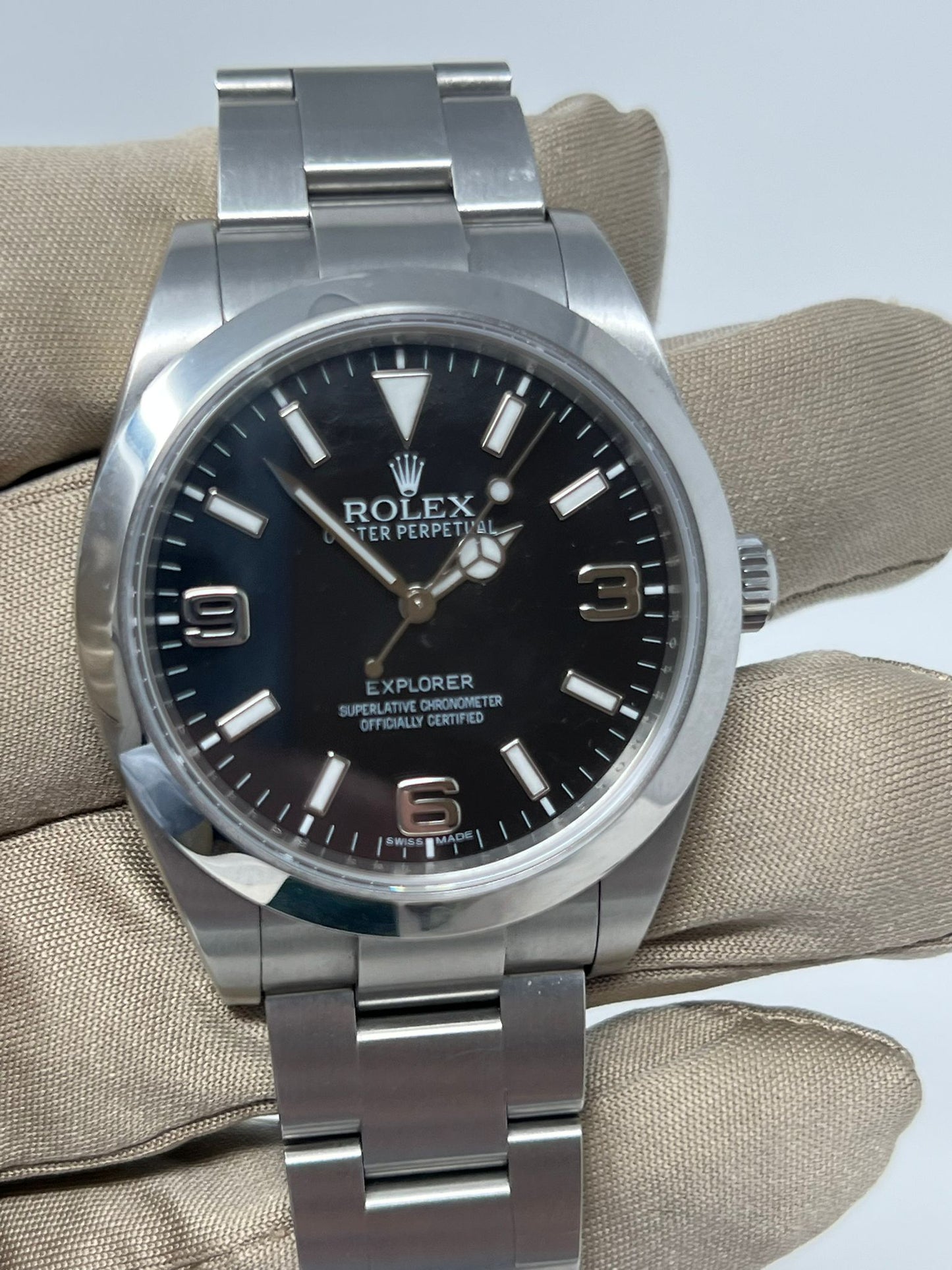 Rolex Stainless Steel Explorer Watch 39 MM - Oyster Bracelet - Black Dial - 214270