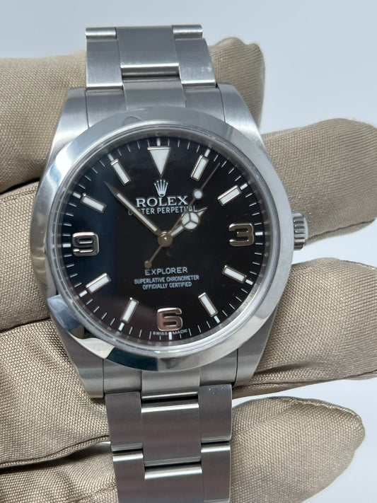 Rolex Stainless Steel Explorer Watch 39 MM - Oyster Bracelet - Black Dial - 214270
