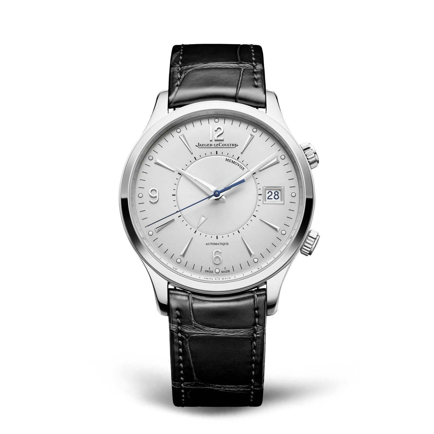 JLC - Master Control Memovox - 40 MM - Stainless Steel - Silvered-Gray Dial - Brown Leather Strap - Q411843J