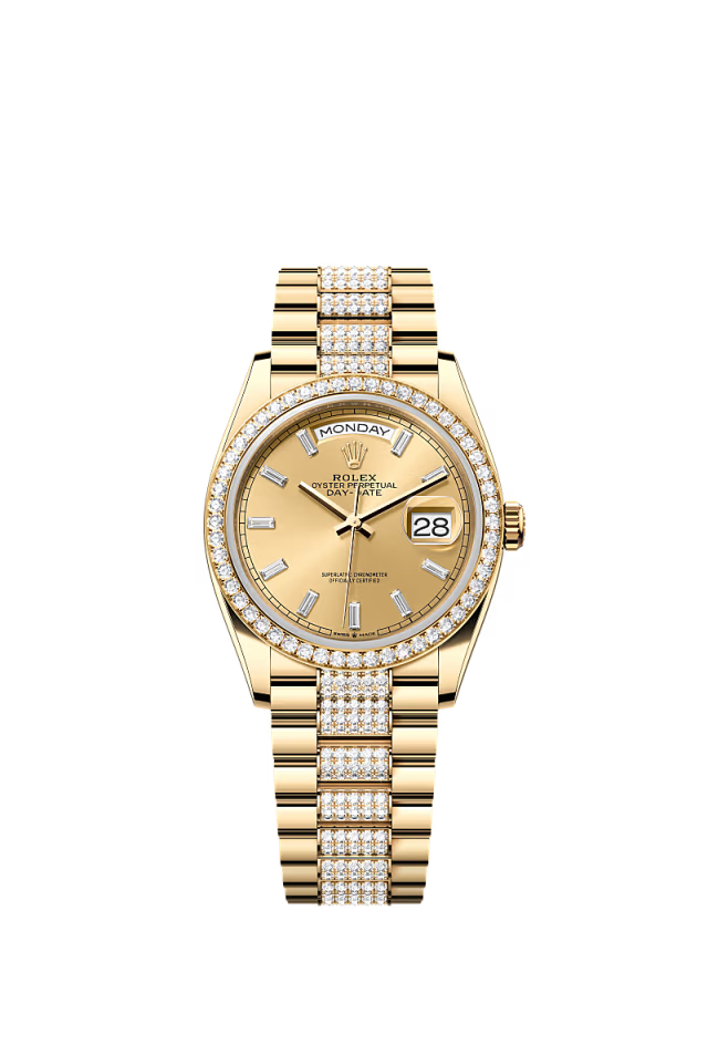 Rolex Day-Date - 36 MM - Yellow Gold - Champagne Dial - 128348RBR-0081