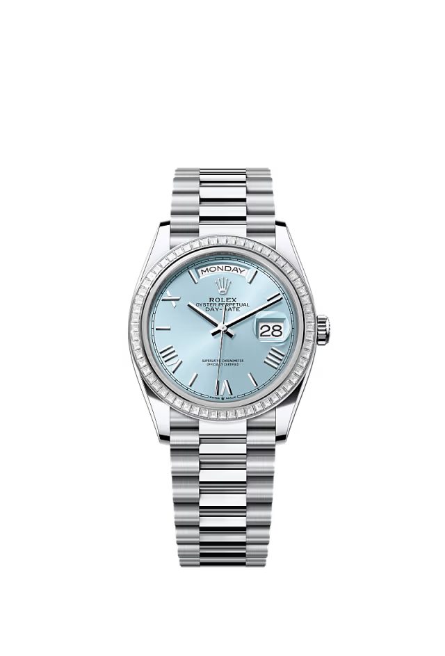 Rolex Day-Date - 36 MM - Platinum - Blue Dial - 128396TBR PBD nyc watcher nyc watches