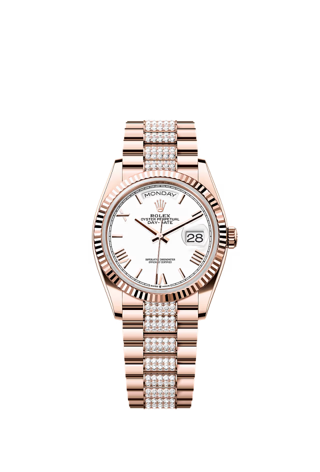 Rolex Day-Date - 36 MM - Rose Gold - White Dial - 128235 PWF nyc watcher nyc watches