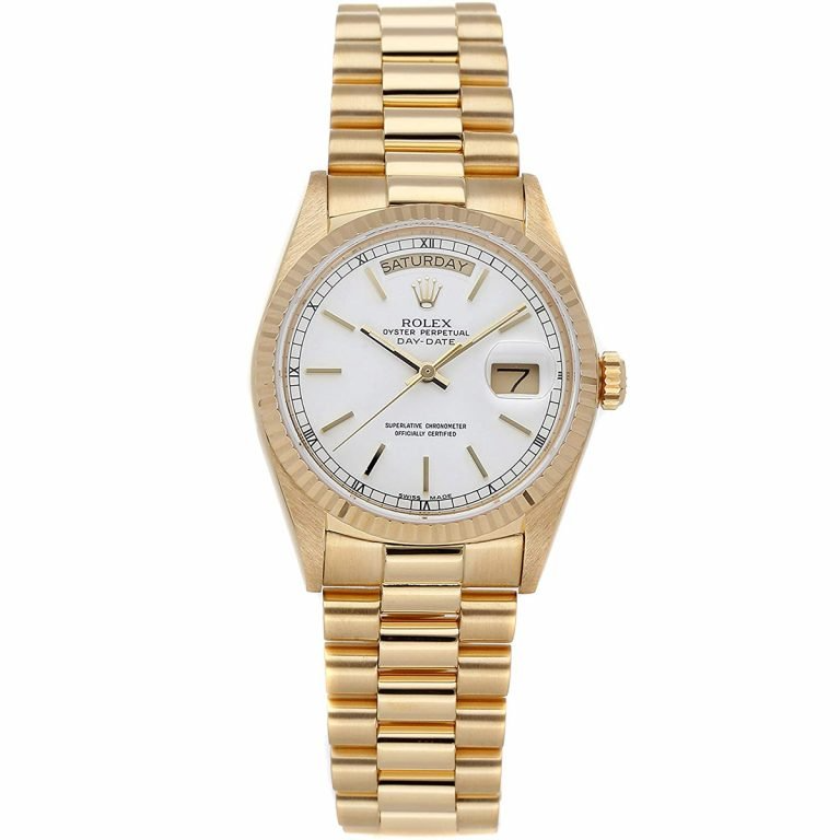 Rolex Day-Date - 36 MM - Yellow Gold - White Index Dial - 18038 whi nyc watcher nyc watches