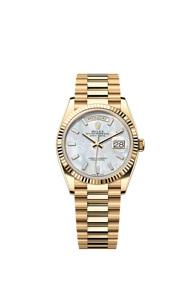 Rolex Day-Date - 36 MM - Yellow Gold - MoP White Dial - 128238-0123