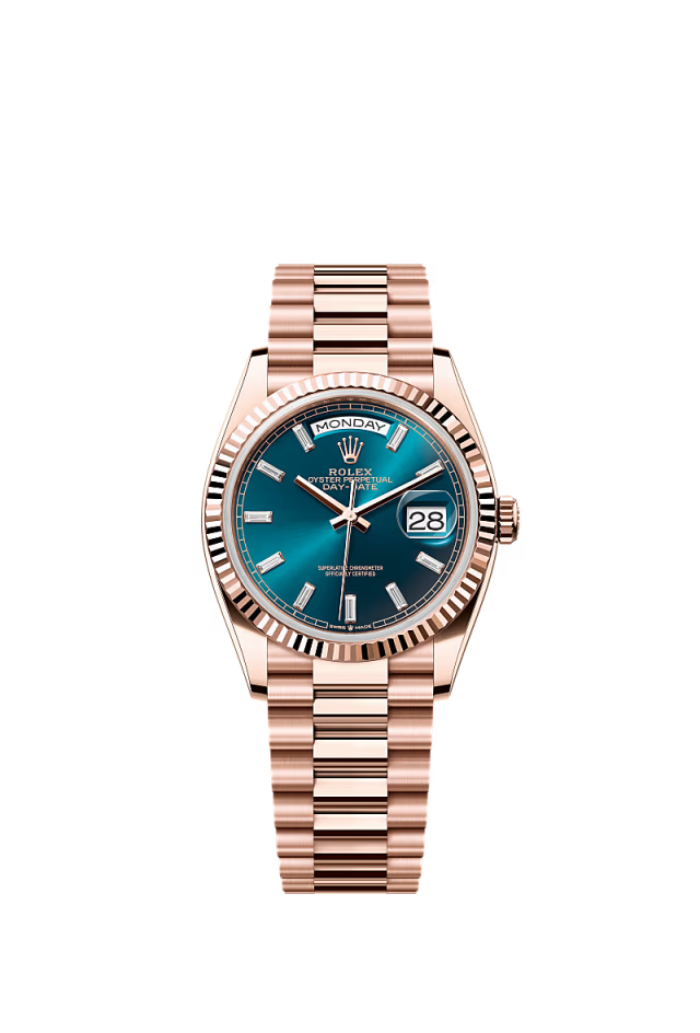 Rolex Day-Date - 36 MM - Rose Gold - Blue Dial - 128235-0085