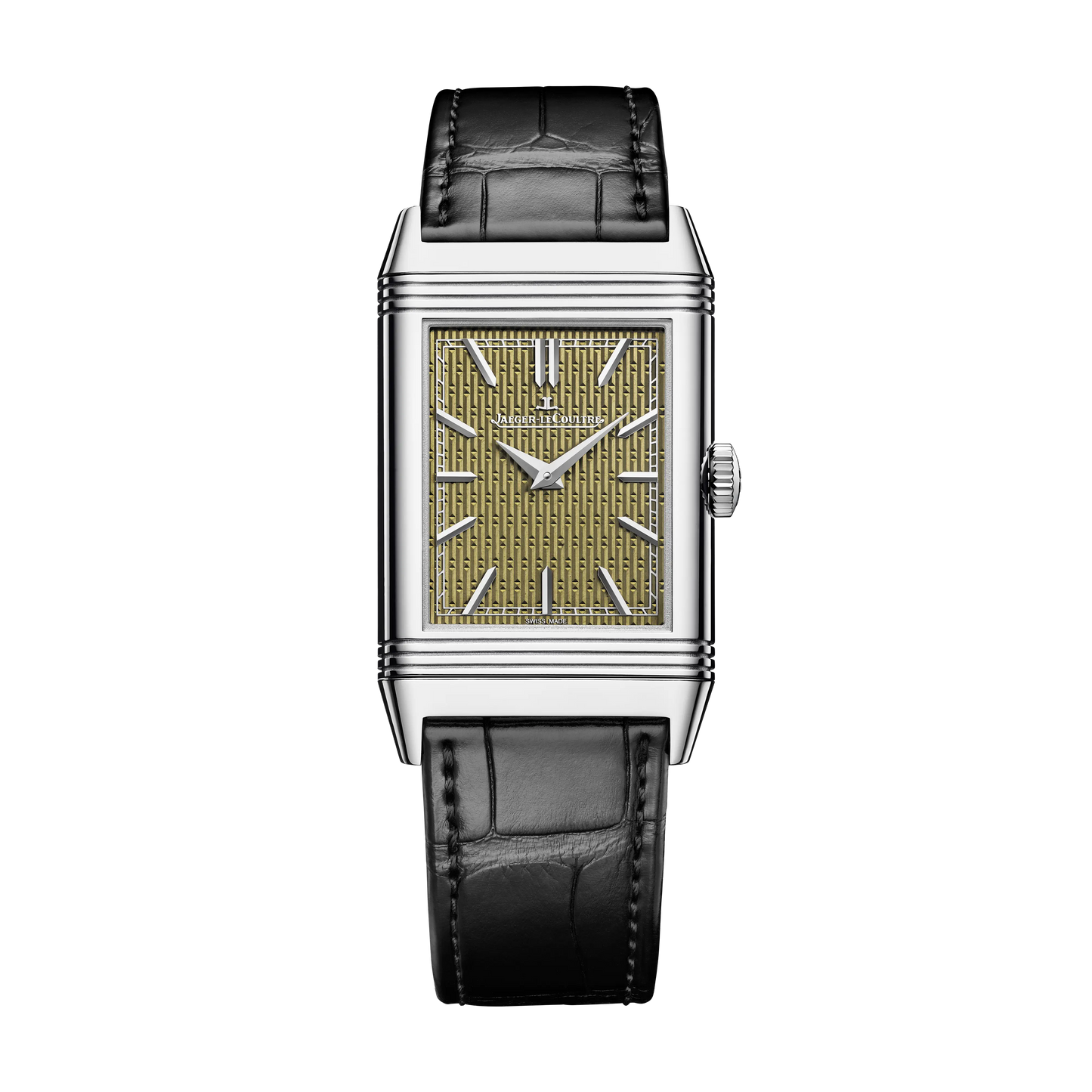 JLC - Reverso Tribute Enamel Hokusai Waterfalls Limited Edition - Yoro Waterfall - 45.6 MM x 27.4 MM - White Gold - Bamboo-Green Guilloché Enamel Dial - Black Leather Strap - Q39334T6
