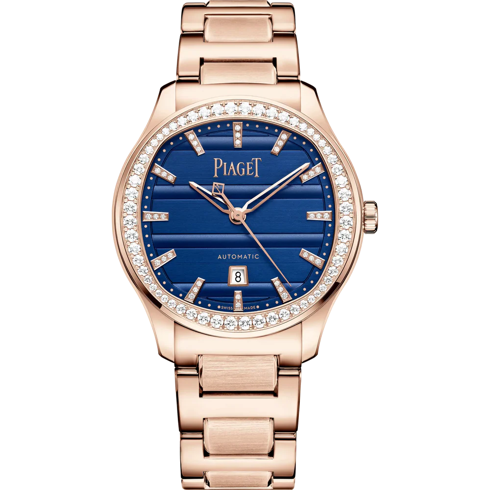 Piaget Polo Signature Date - Rose Gold - 36 MM - Rose Gold Bracelet - Diamond Bezel - Diamond-Set Blue Dial - G0A51036