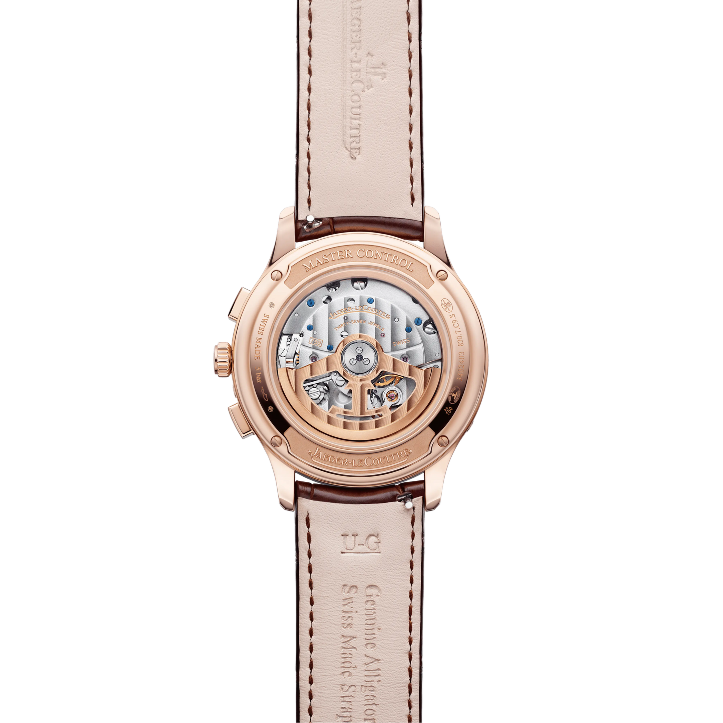 JLC - Master Control Chronograph Calendar - 40 MM - Pink Gold - Silvered-Gray Dial - Brown Leather Strap - Q4132530