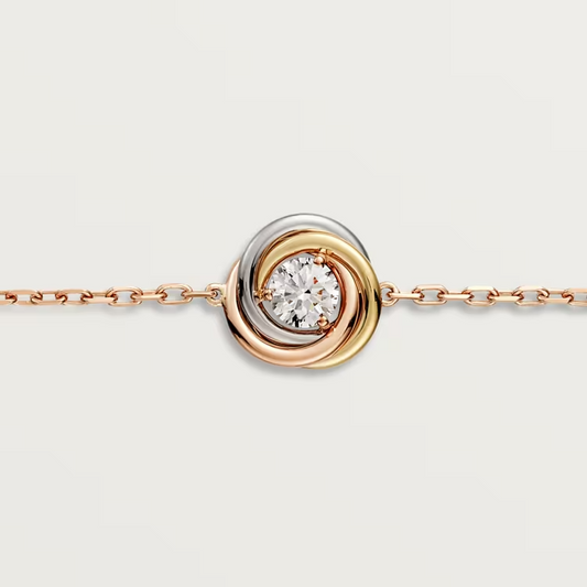 Cartier Trinity Bracelet - White Gold Rose Gold and Yellow Gold Diamond Small Model - B6058718