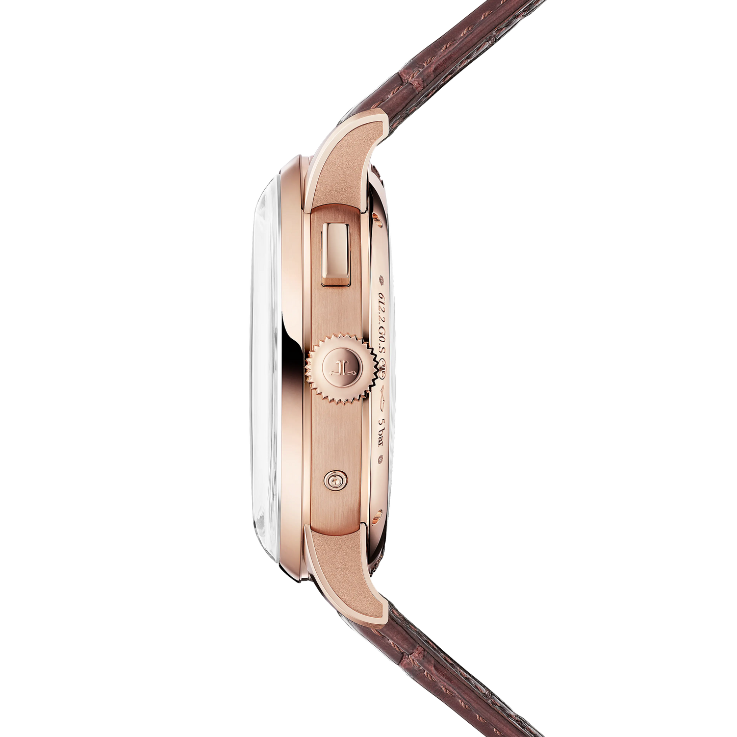 JLC - Duometre Chronograph Moon - 42.5 MM - Pink Gold - Silvered-Gray Dial - Brown Leather Strap - Q622252J