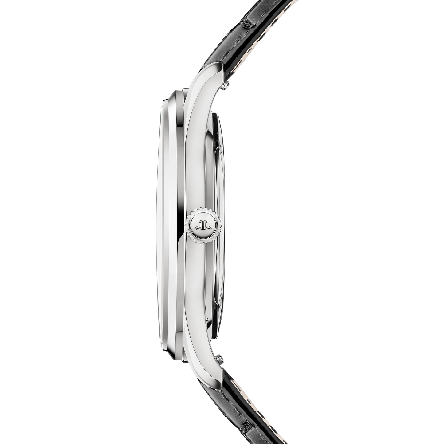 JLC - Master Ultra Thin Perpetual Calendar - 39 MM - Stainless Steel - Silvered-Gray Dial - Black Leather Strap - Q114842J