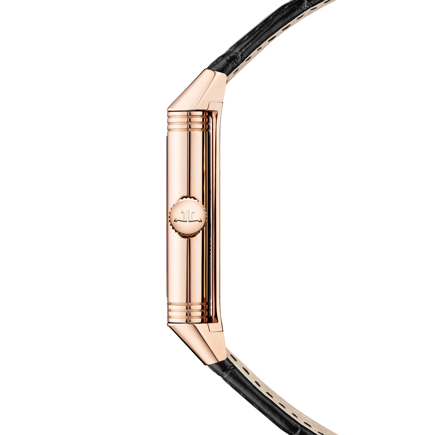 JLC - Reverso Tribute Enamel Snake - Year Of The Snake Edition - 45.6 MM x 27.4 MM - Pink Gold - Black Enamel Dial - Black Leather Strap - Q39324D2