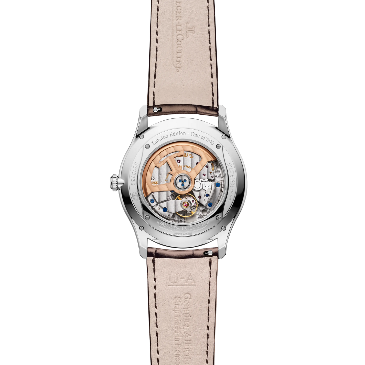 JLC - Master Ultra Thin Date - 39 MM - Stainless Steel - Copper-Toned Grained Dial - Brown Leather Strap - Q1238460