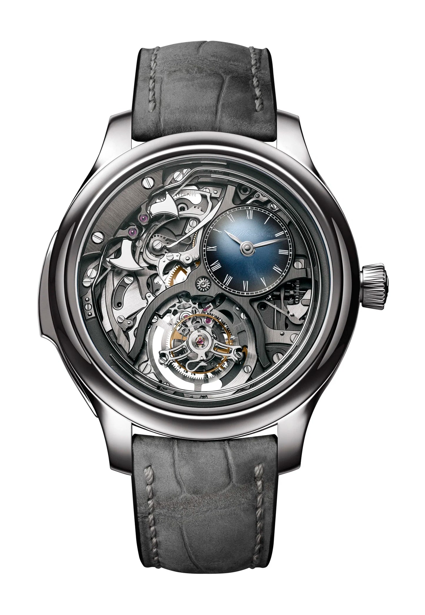 H. Moser & Cie Endeavour Minute Repeater Cylindrical Tourbillon Skeleton - Limited Edition - 40 MM - Titanium - Fully Skeletonized Dial - Leather Bracelet - 1909-0500