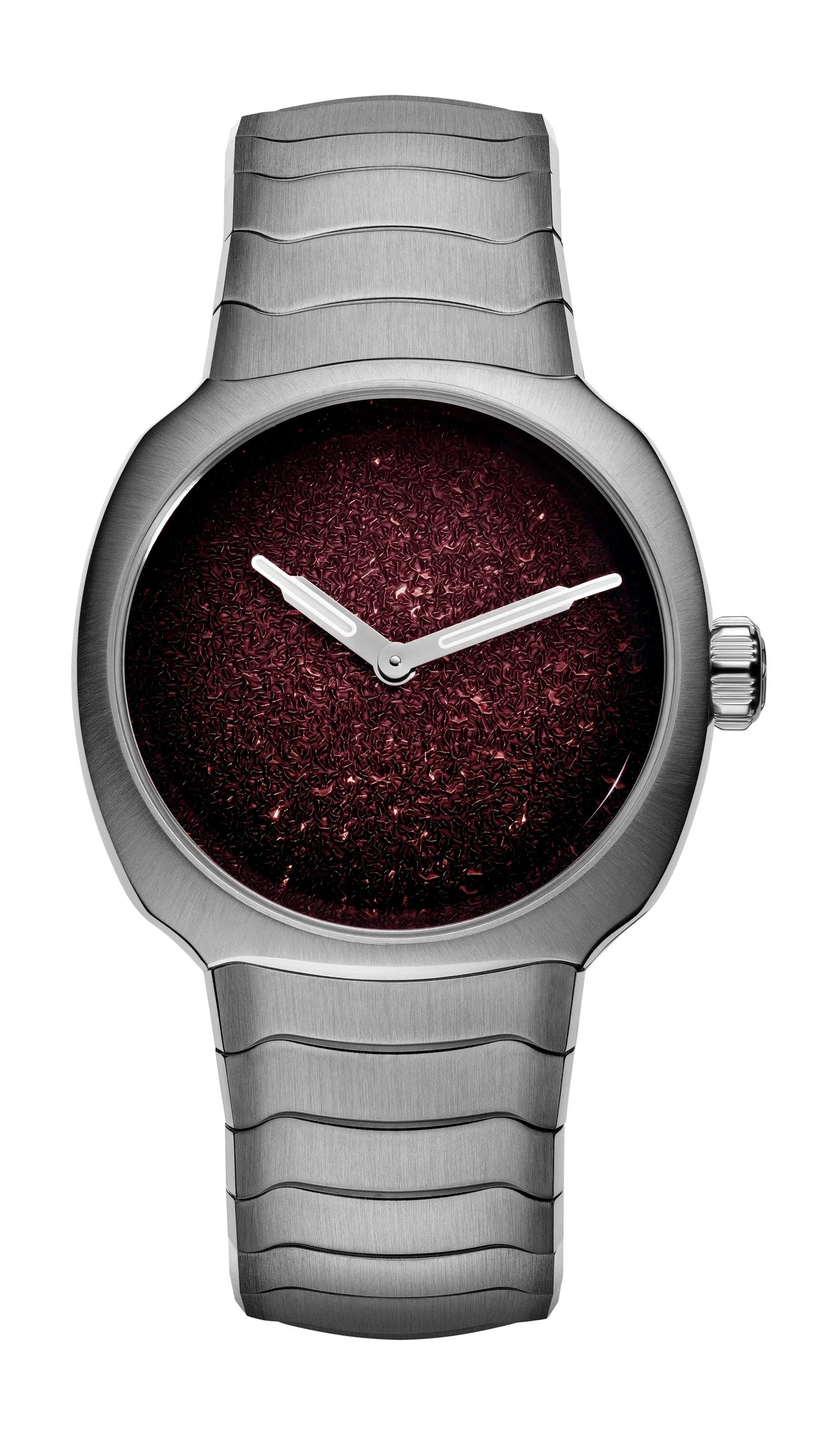 H. Moser & Cie Streamliner Two Hands - Stainless Steel - 28 MM - Burgundy Fumé Dial - 6410-1200
