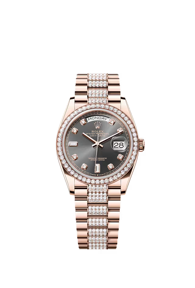 Rolex Day-Date - 36 MM - Rose Gold - Slate Dial - 128345RBR-0053
