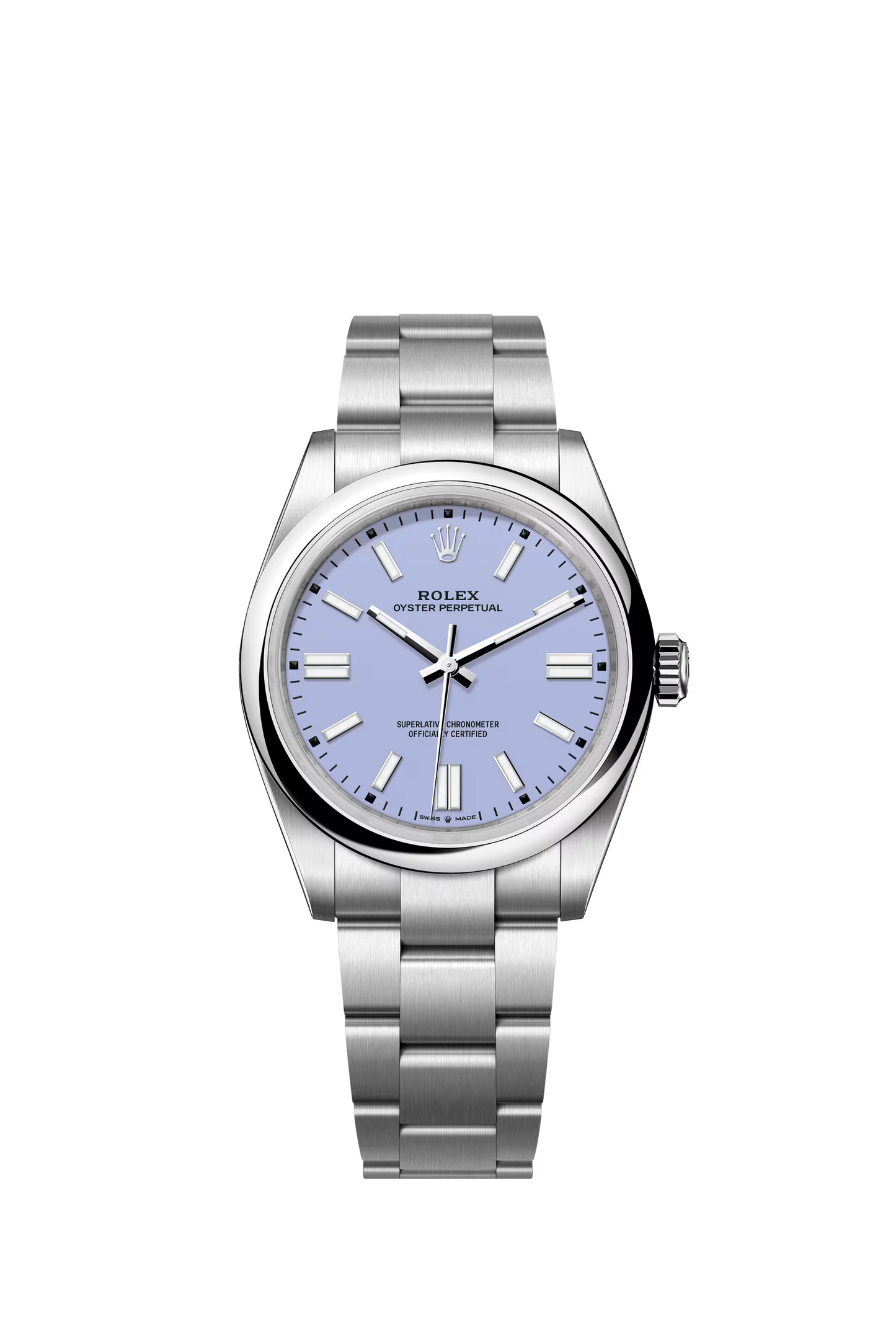 Rolex Oyster Perpetual - Stainless Steel - 41 MM - Oyster Bracelet - Lavender Dial - Domed Bezel - 134300-0012