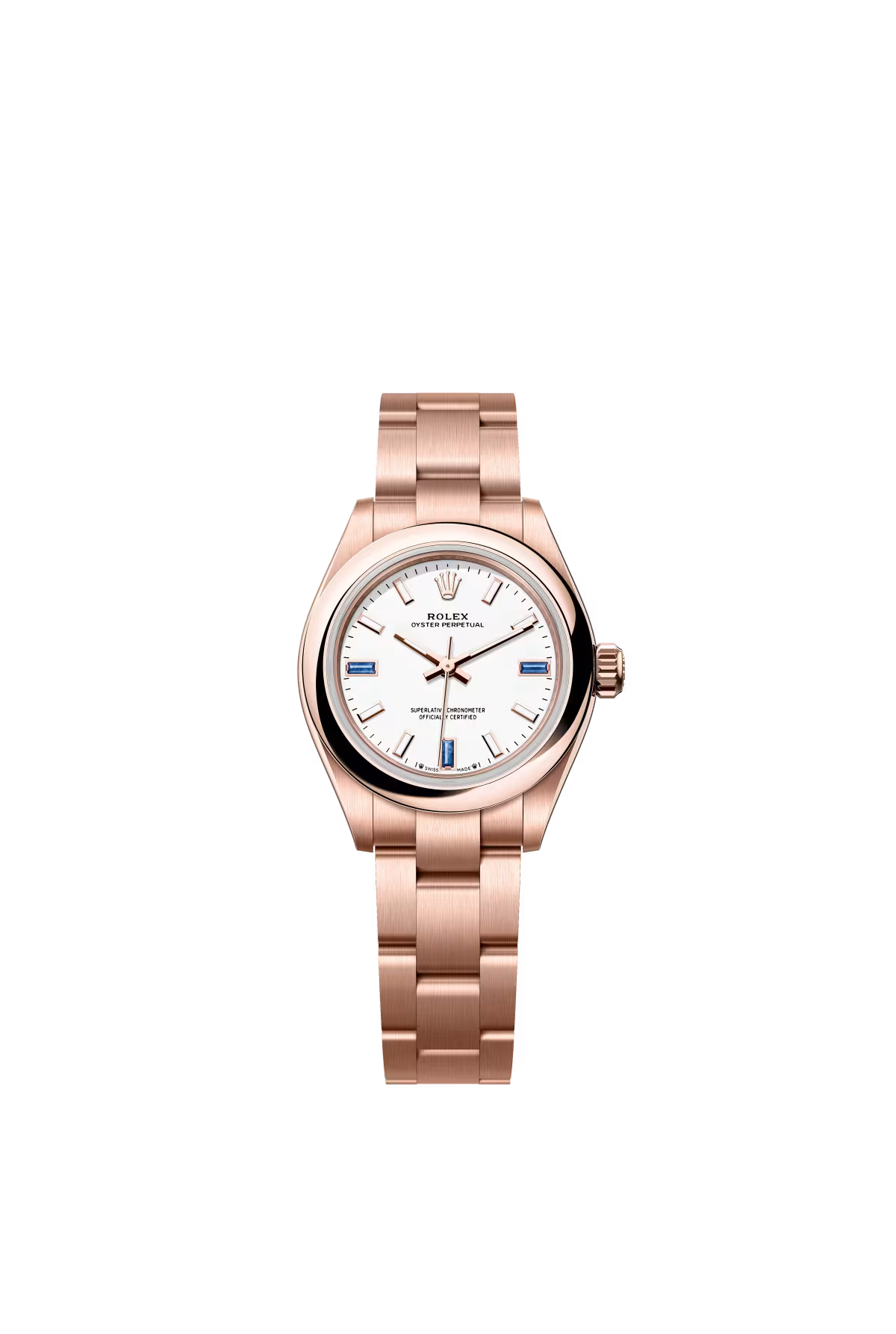 Rolex Everose Gold Oyster Perpetual Watch - 28 MM - Oyster Bracelet - White Dial - 276205-0002