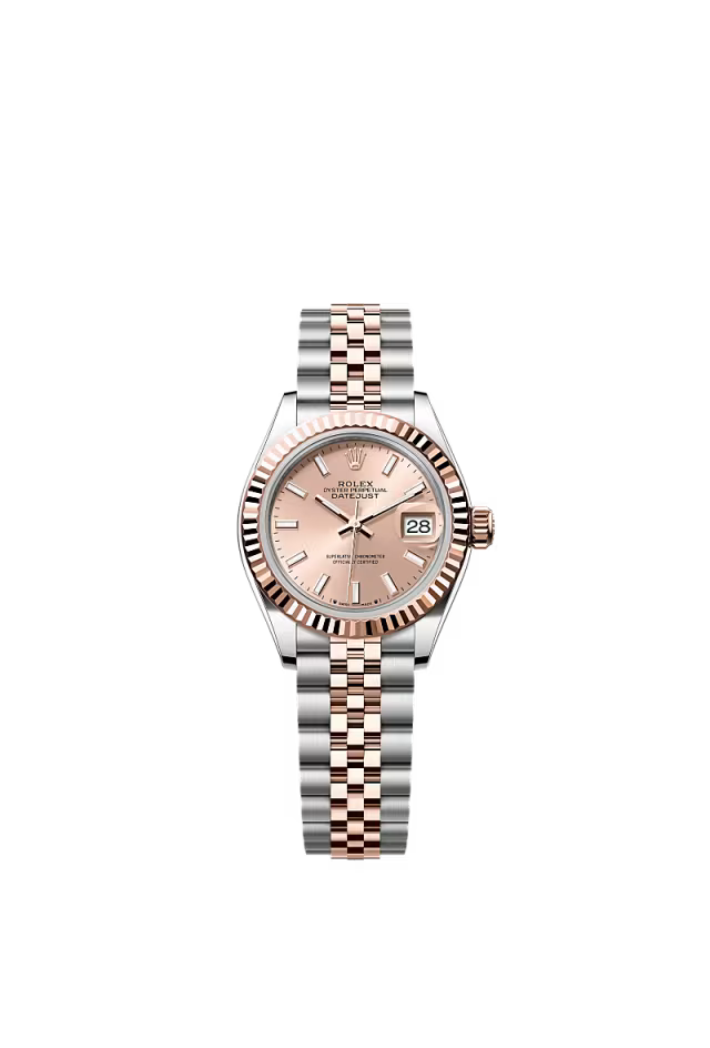 Rolex Lady-Datejust - 28 MM - Oystersteel and Rose Gold - Jubilee Bracelet - Fluted Bezel - Rose Index Dial - 279171-0023