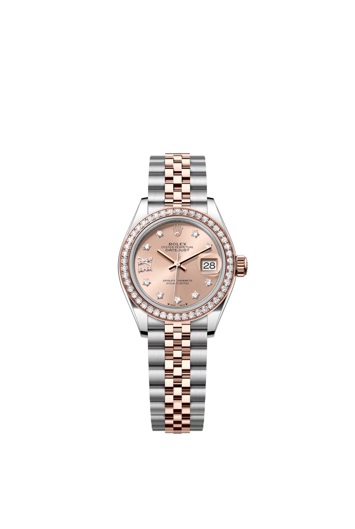 Rolex Lady-Datejust - 28 MM - Oystersteel and Rose Gold - Jubilee Bracelet - Diamond Bezel - Rose IX Star Diamond Dial - 279381RBR-0027
