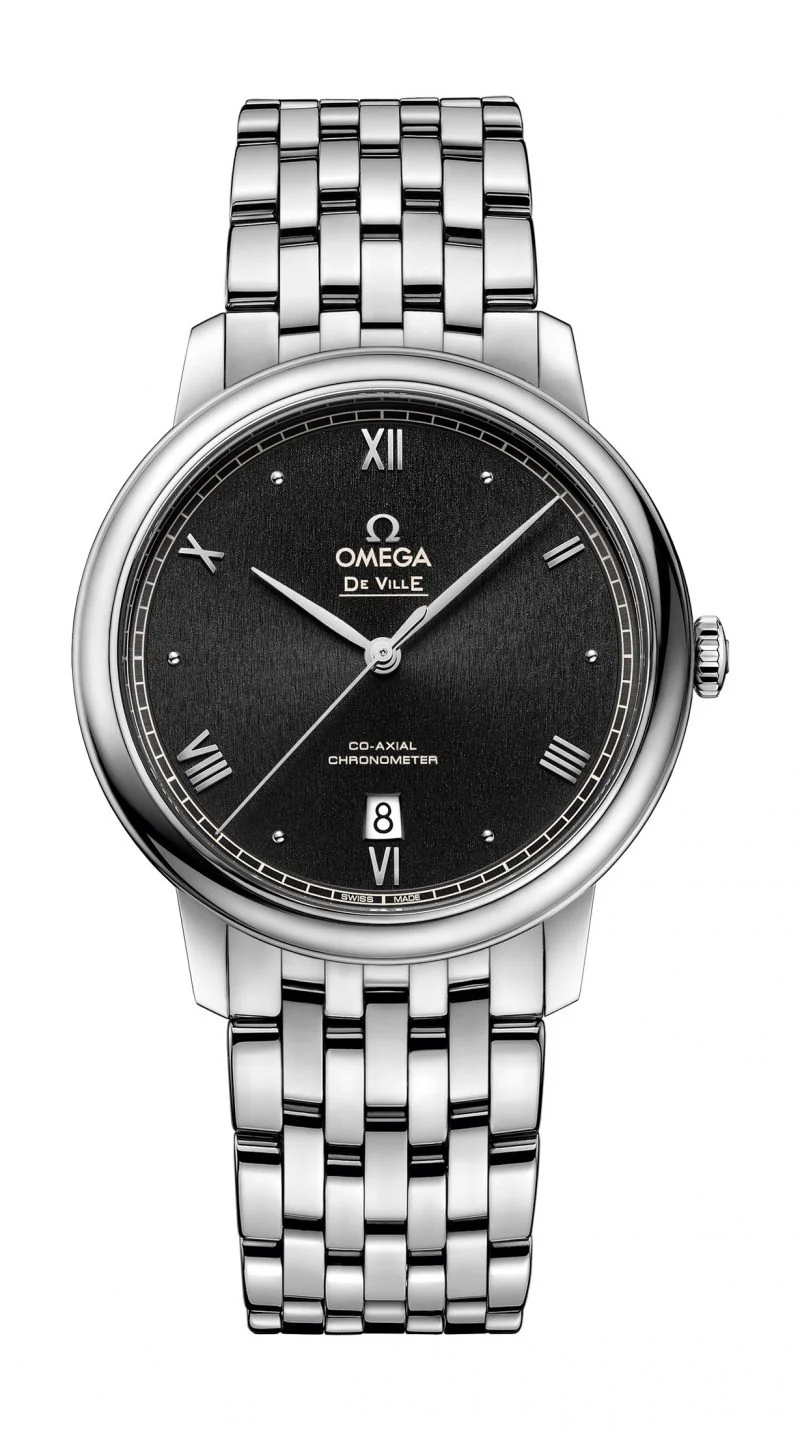 Omega De Ville Stainless Steel 39.5 MM - Stainless Steel Bracelet - Black Dial - 424.10.40.20.01.002 nyc watcher nyc watches