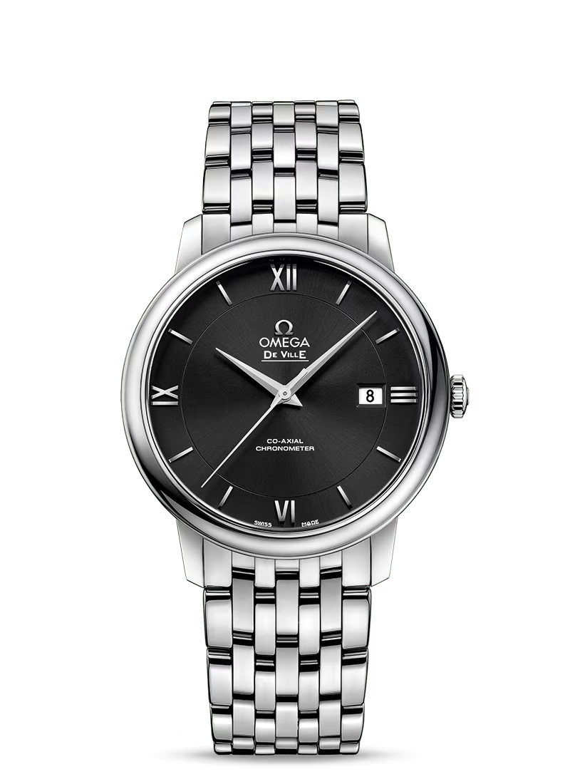 Omega De Ville Stainless Steel 39.5 MM - Stainless Steel Bracelet - Black Dial - 424.10.40.20.01.001 nyc watcher nyc watches