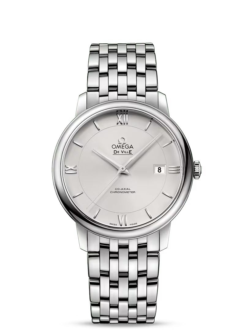 Omega De Ville Stainless Steel 39.5 MM - Stainless Steel Bracelet - Silver Dial - 424.10.40.20.02.003 nyc watcher nyc watches