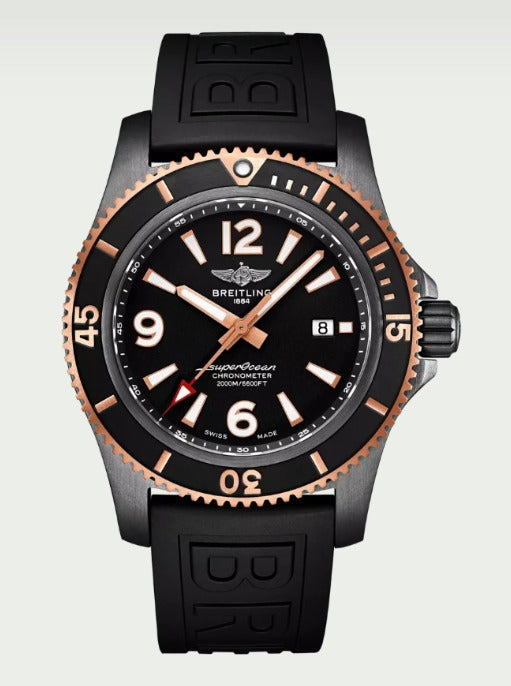 Breitling Superocean Black Steel 46 MM - Black Rubber Strap - Black Dial - U17368221B1S1