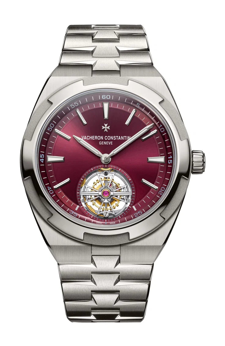 Vacheron Constantin Overseas Tourbillon Titanium 42.5 MM - Titanium Bracelet - Burgundy Dial - 6000V/210T-H179