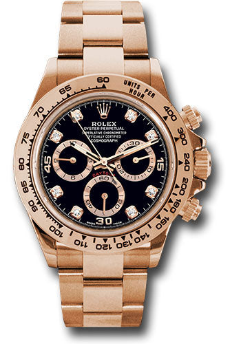 Rolex Everose Gold Daytona Watch - 40 MM - Oyster Bracelet - Black Diamond Dial - 116505 bkd