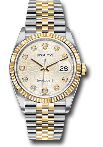 Rolex Stainless Steel And Yellow Gold Rolesor Datejust - 36 MM Jubilee Bracelet - Fluted Bezel -Silver Jubilee Diamond Dial- 126233 sjdj
