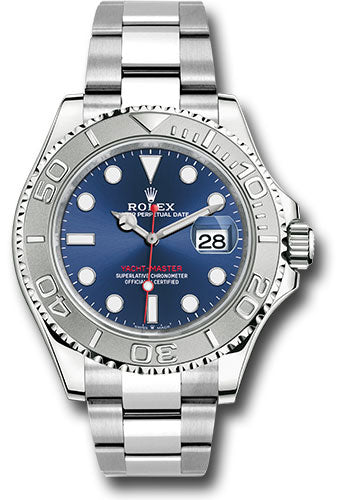 Rolex Steel and Platinum Yacht-Master Watch - 40 MM - Oyster Bracelet - Blue Dial - 126622 blu