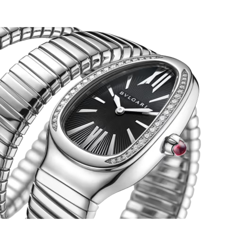 Bvlgari Serpenti Tubogas - 35 MM - Steel - Black Dial - 103433 nyc watcher nyc watches
