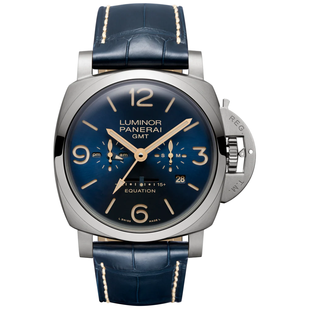 Panerai Luminor Equation of Time Titanium 47 MM - Blue Leather Strap - Blue Dial - PAM00670