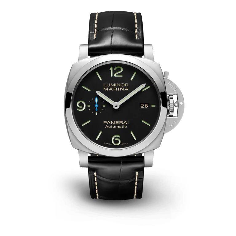 Panerai Luminor Marina Stainless Steel 44 MM - Black Leather Strap - Black Dial - PAM01312