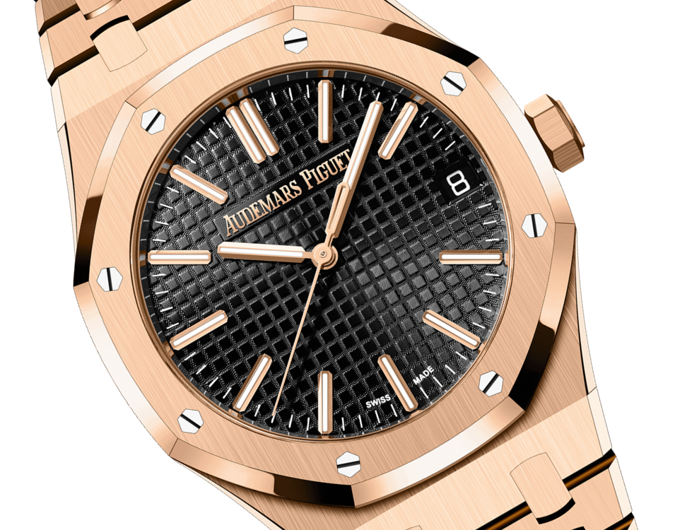 Audemars Piguet Royal Oak 50th Anniversary Pink Gold Selfwinding 41 MM - Pink Gold Bracelet - Black Dial - 15510OR.OO.1320OR.02
