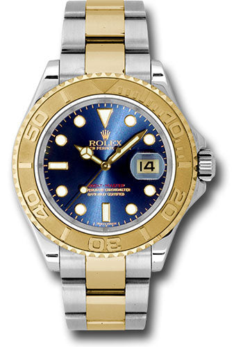 Rolex Steel and Yellow Yacht-Master Watch - 40 MM - Oyster Bracelet - Blue Dial - 16623 b