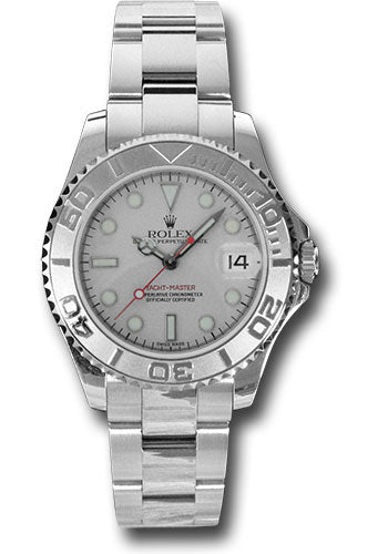 Rolex Stainless Steel Yacht-Master Watch - 35 MM - Oyster Bracelet - Platinum Dial - 168622