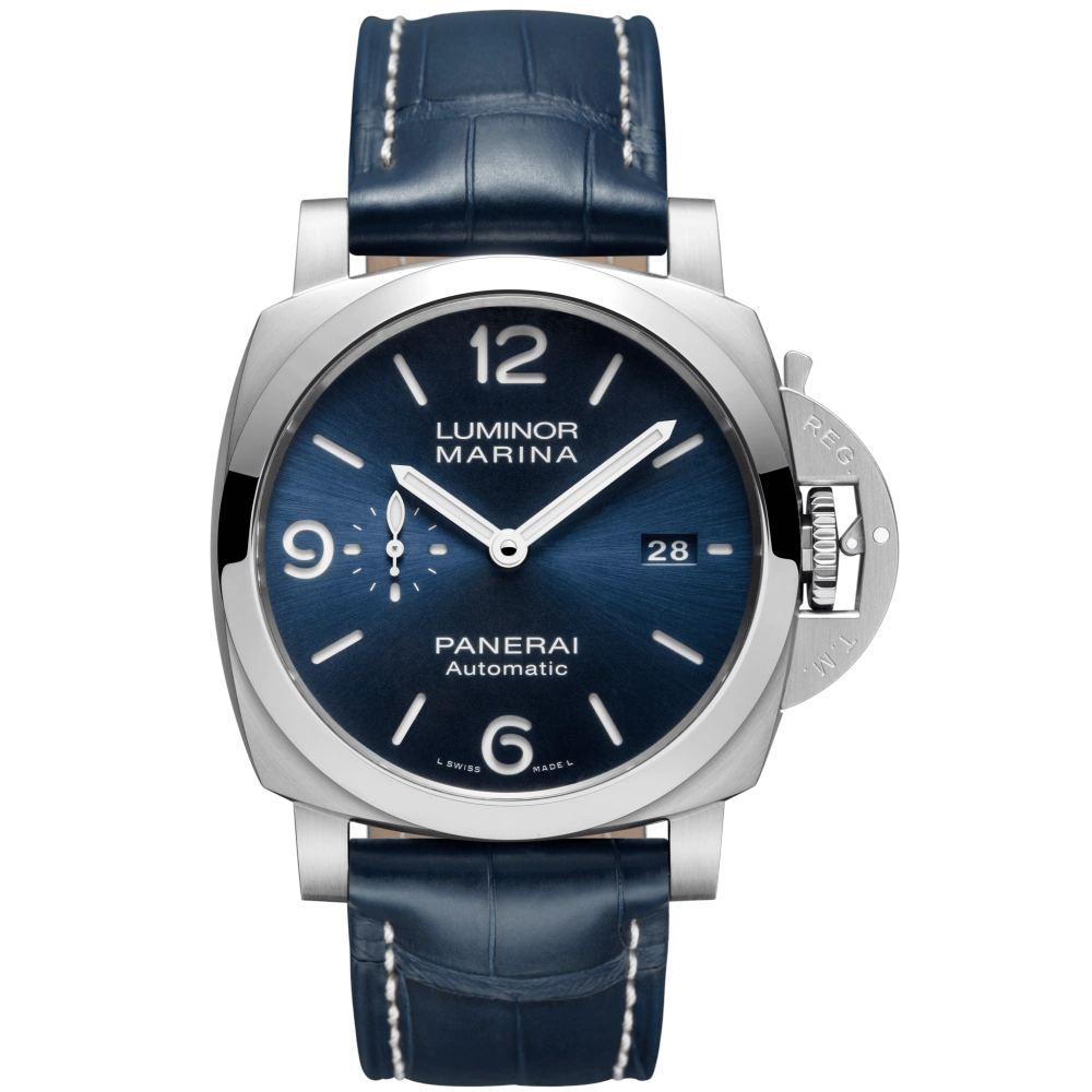 Panerai Luminor Marina Stainless Steel 44 MM - Blue Leather Strap - Blue Dial - PAM01313